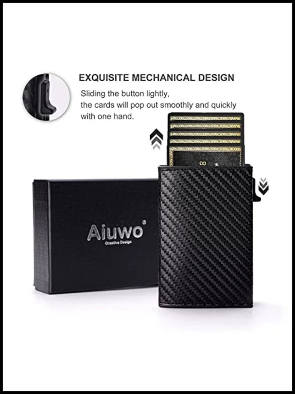 Slim RFID Blocking Magnetic Card Holder Men Wallet 8 Card Capacity Faux Leather